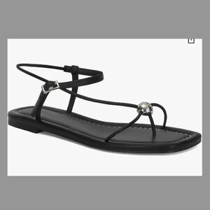 AMAZON Black Strappy Flat Sandals